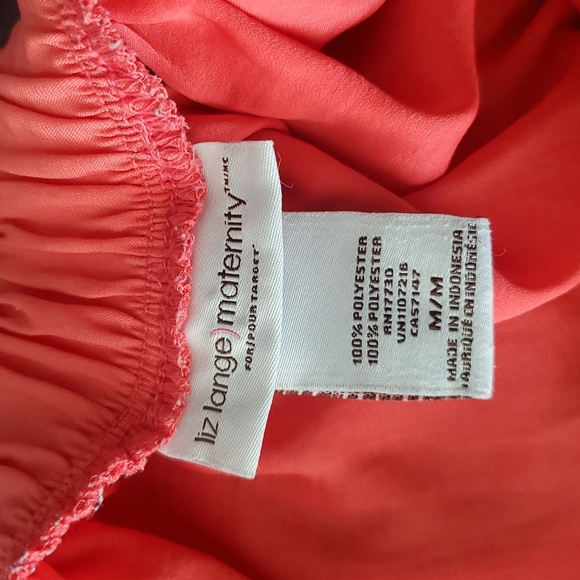 Liz Lange Maternity High Low Skirt in Vibrant Coral - Picture 3 of 3